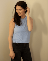 Taurus Crew Tank Top in Sailboat - Bliss Boutiques