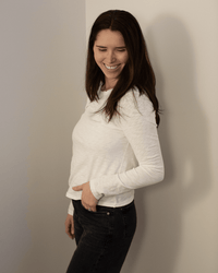 Lizzie Long Sleeve Crew Neck Top in Coconut - Bliss Boutiques