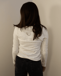 Lizzie Long Sleeve Crew Neck Top in Coconut - Bliss Boutiques