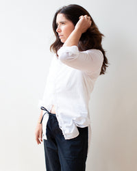 Lindsey Hi/Low Top in White Cotton