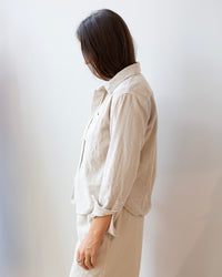 Hadley Shirt Jacket in Oatmeal Wide Wale Cord