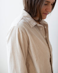 Hadley Shirt Jacket in Oatmeal Wide Wale Cord