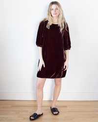 Becky Puff S/S Dress in Wineberry