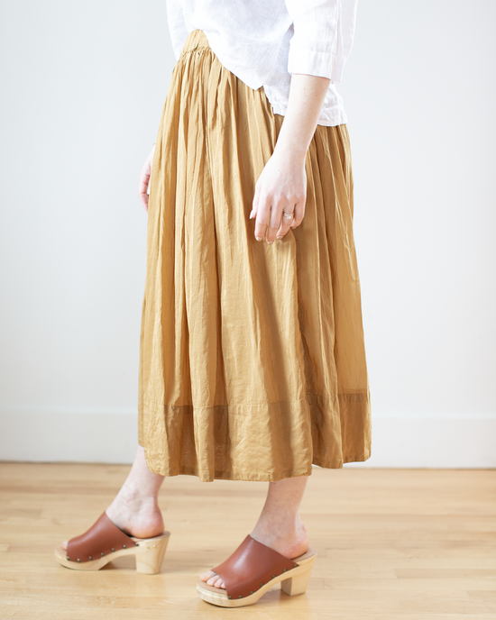 Manon Skirt in Honey Mustard Cotton Silk