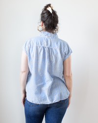 Claire Top in Light Blue Check