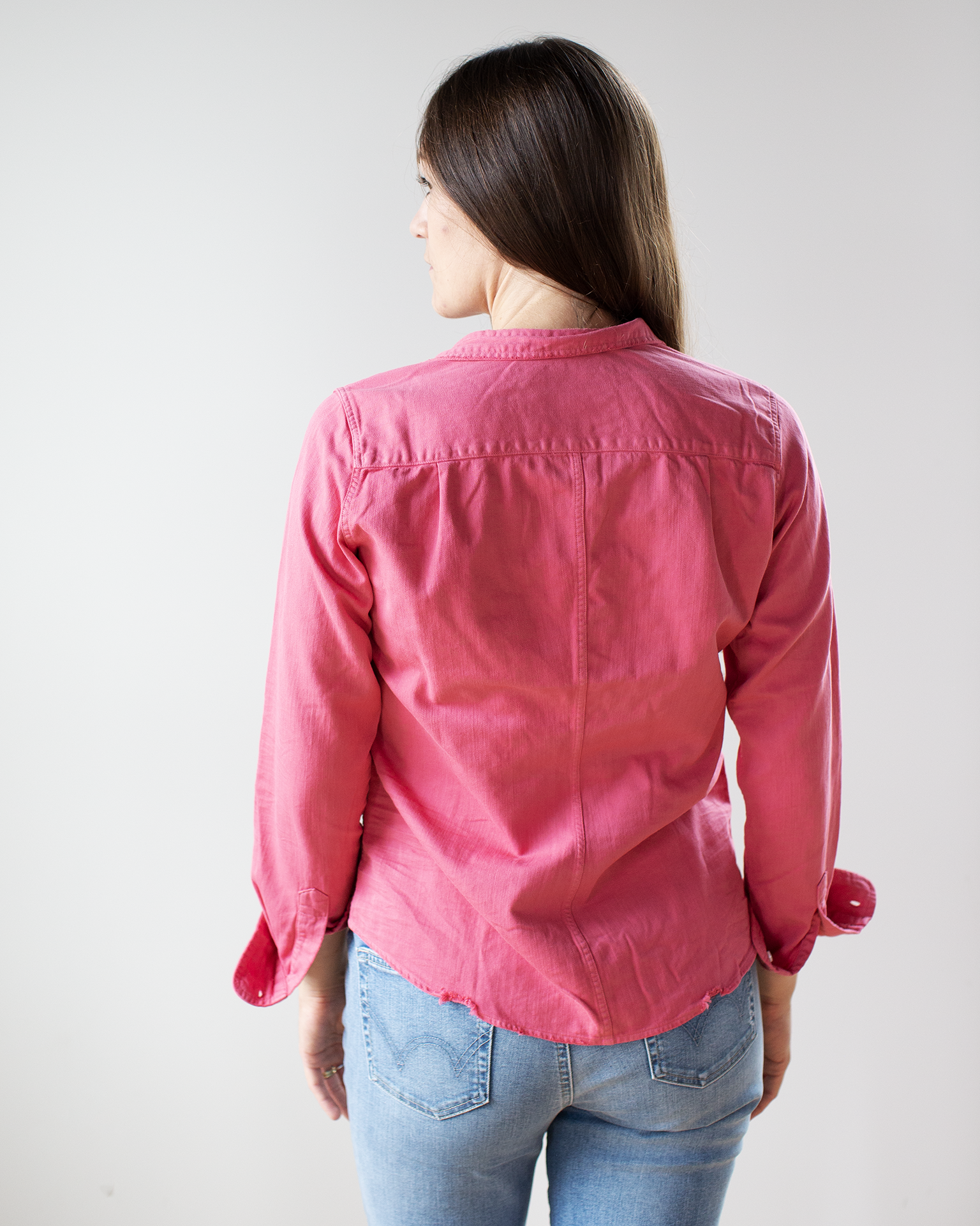 Frank & Eileen Barry Shirt - Neon Pink Stripe on Garmentory
