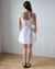 Button Front Cami Mini Dress in White