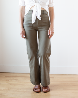 Twill Sailor Pant in Olive