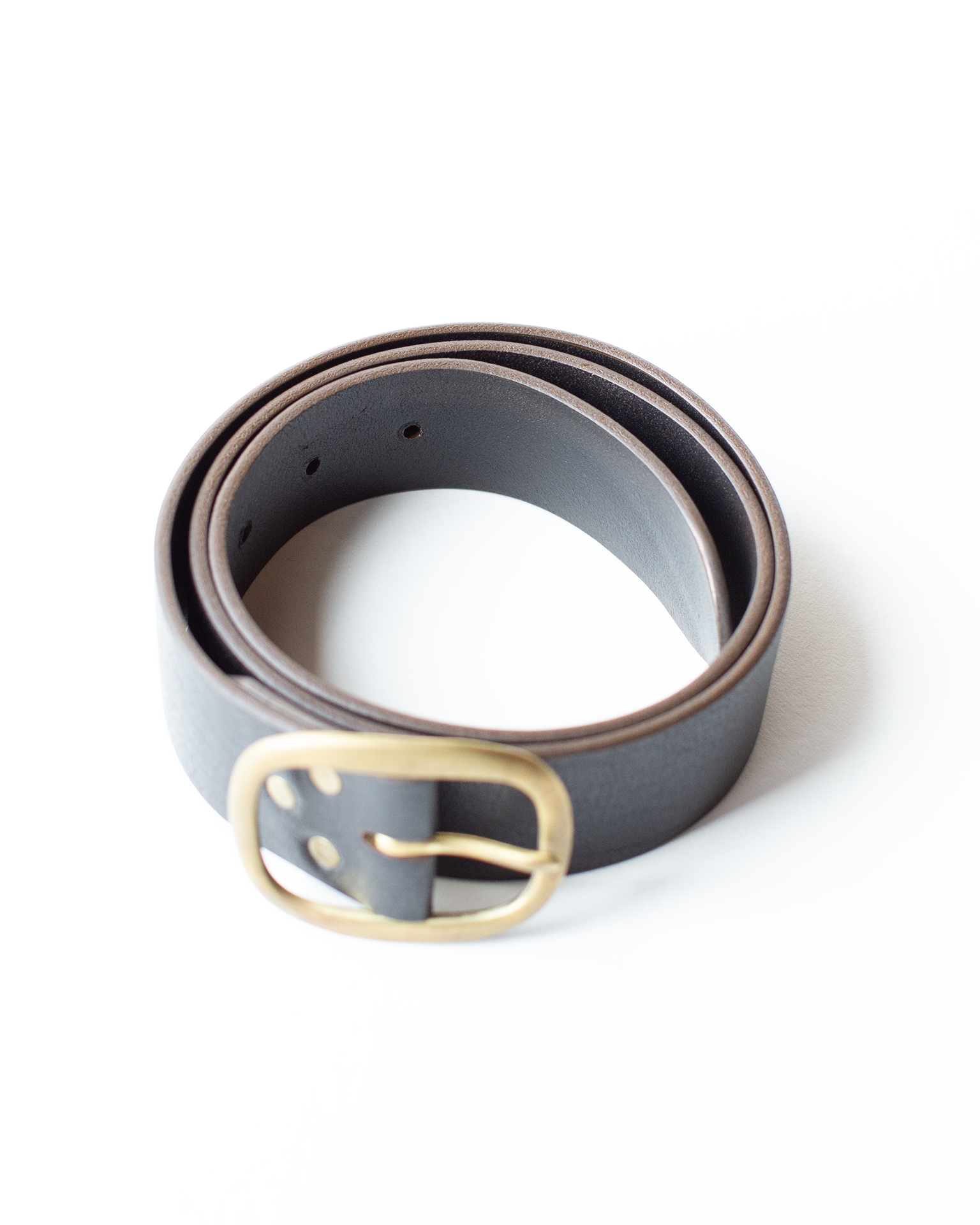 Depalma Handsewn Clasico Belt 1.5 w/o Rivets in Black w/ Brass