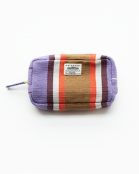 Handwoven striped Mois Mont No 36 Seven fabric pouch on a white background.
