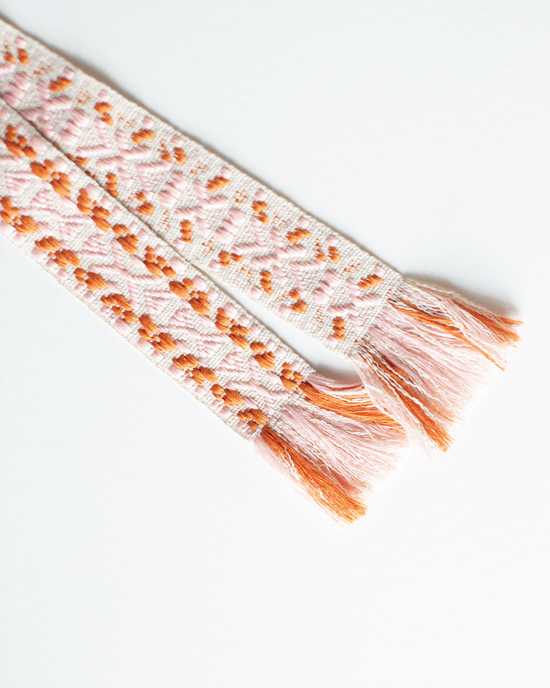 Alona Woven Belt in Light Pink & Orange