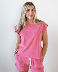 Tecly Knitted T Shirt in Sorbet