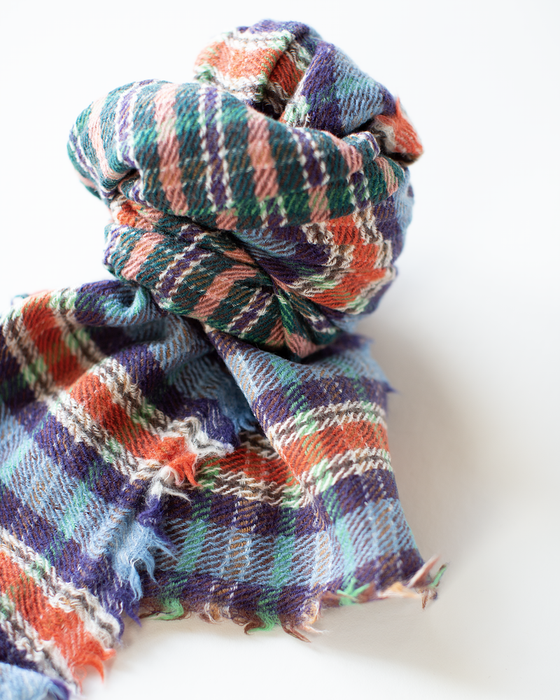 Check Blanket Scarf in Pine