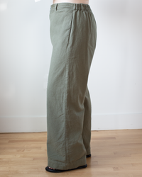 Polly Wide Leg Pant - Cotton Flannel in Millstone