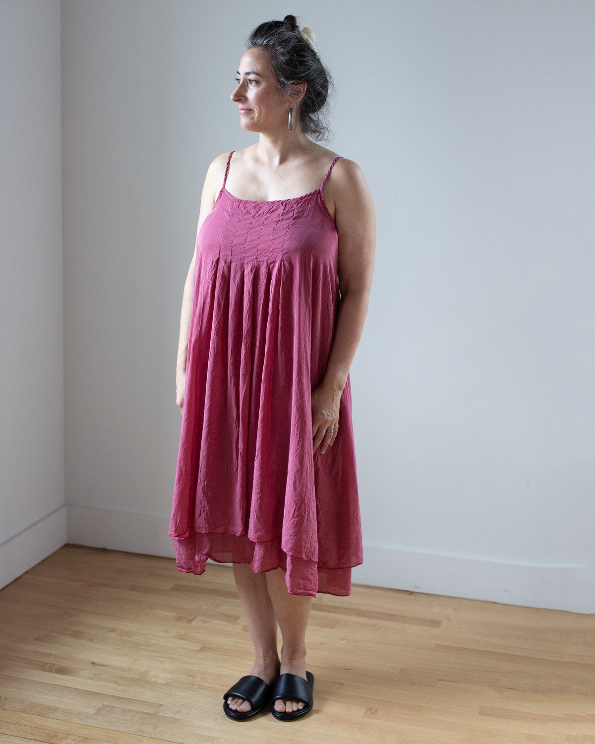 Lia Dress - Cotton/Silk in Rosewood