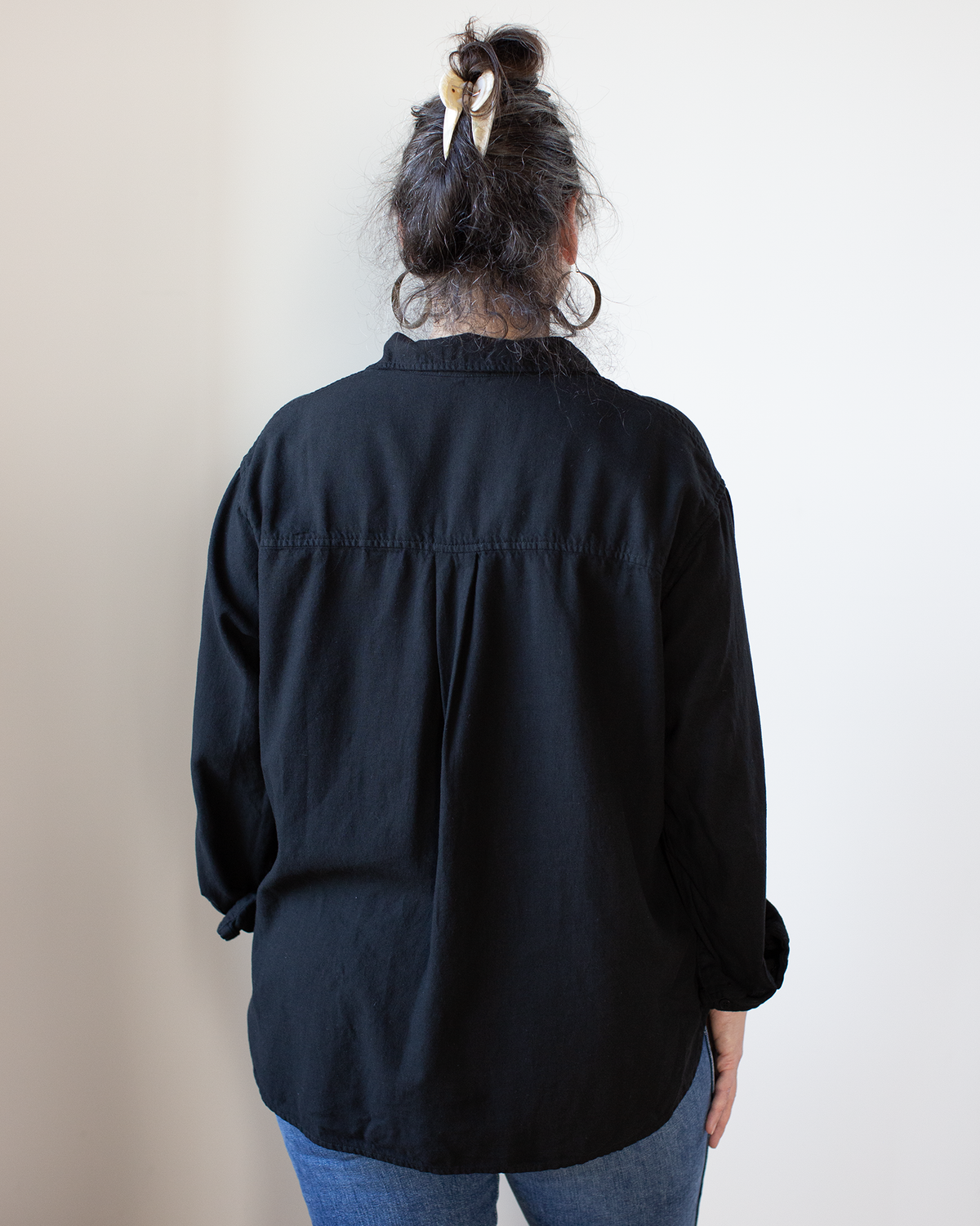 Jojo Shirt - L/W Cotton Twill in Black