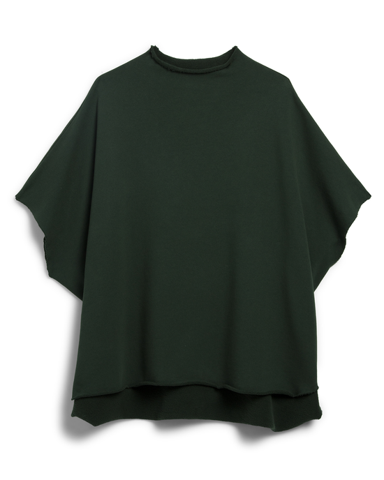 Audrey Funnel Neck Capelet in Evergreen by Frank & Eileen displayed on a white background.