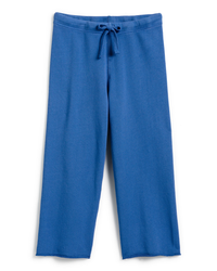 Catherine Cropped Wide Leg Sweatpant in Royal by Frank & Eileen isolated on a white background.