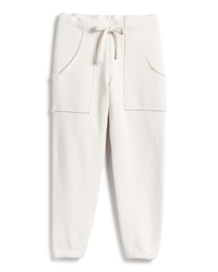 Frank & Eileen Eamon Jogger Sweatpants in Vintage White with pockets on a white background.