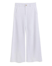 Riley Wide Trouser Sweatpant in White - Bliss Boutiques