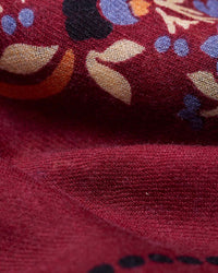 Secret Garden Wool & Silk Bandana in Bordeaux