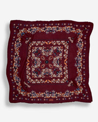 Secret Garden Wool & Silk Bandana in Bordeaux
