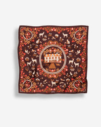 Retour de Foret Small Silk Bandana in Chocolate