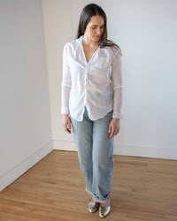 LLEA BLUE Clothing Carrie Blouse in White Cotton Silk