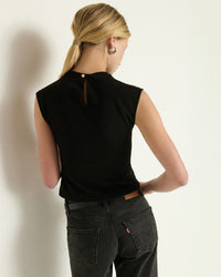 Nation LTD Lulu Mock Neck Top in Jet Black 