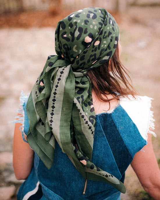 Maison Lecomte Flament Leo Cotton Bandana in Kaki 