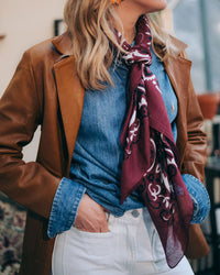 Maison Lecomte Flament Classic Cotton Bandana in Bordeaux 