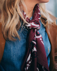 Maison Lecomte Flament Classic Cotton Bandana in Bordeaux 