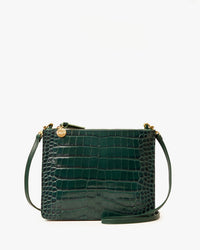 Margot Double Sac Bretelle - Autumn Croco in Deep Pine - Bliss Boutiques