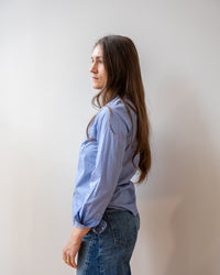 Barry Tailored Button Up in Blue Stripe