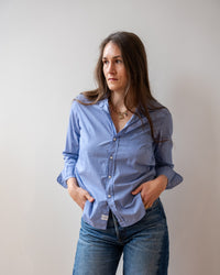 Barry Tailored Button Up in Blue Stripe