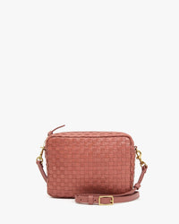 Clare V. Accessories Rose Clay Midi Sac - Woven Checker in Rose Clay