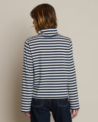 Nation LTD Clothing Neo Mock Neck T-Shirt in Seascape Stripe