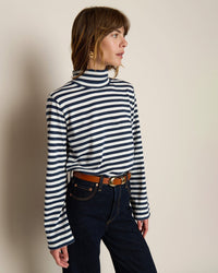 Nation LTD Clothing Neo Mock Neck T-Shirt in Seascape Stripe