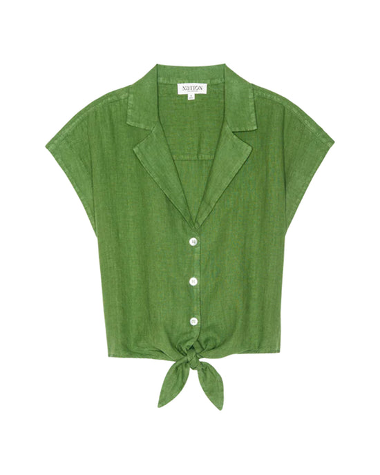 Nation LTD Noemi Tie Front Tank in Green Lawn 