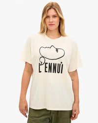L'Ennui Cttn/Lnn Original Tee in Cream - Bliss Boutiques