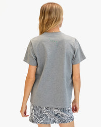 Clare V. Snake Original Tee in Grey Melange w/ Green Apple 