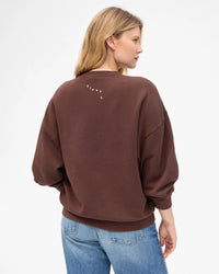 Clare V. Block Ciao Oversized Sweatshirt in Chocolate 