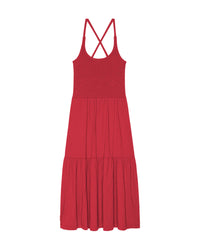Penelope Cross Back Midi in Heartbeat Red