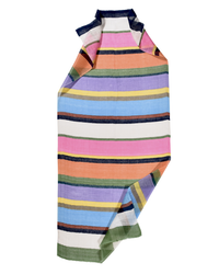Hand screen printed Classic Stripes Scarf in Macaron on a white background by Épice.