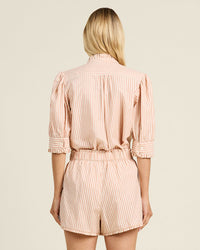 Trovata Birds of Paradis Clothing Noah Blouse in Maple Stripe