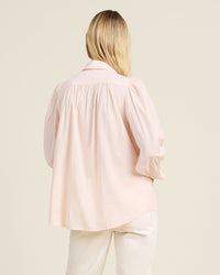 Trovata Birds of Paradis Clothing Zola Blouse in Pink Micro Stripe