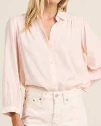 Trovata Birds of Paradis Clothing Zola Blouse in Pink Micro Stripe