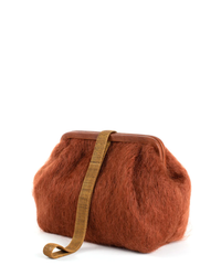 Susan Solid Mohair Clutch in Chestnut by Marian Paquette