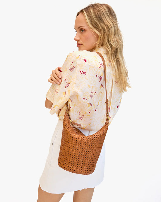 Clare V. Rattan Petit Jeanne in Tan 