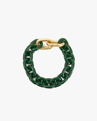 Chunky fern resin link bracelet with 14k gold-plated clasp by Clare V.
